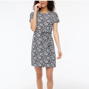 J.Crew Factory Lined Belted Suiting Dress 0P Navy Floral